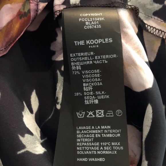 The Kooples Black Floral Blouse - Picture 9 of 9